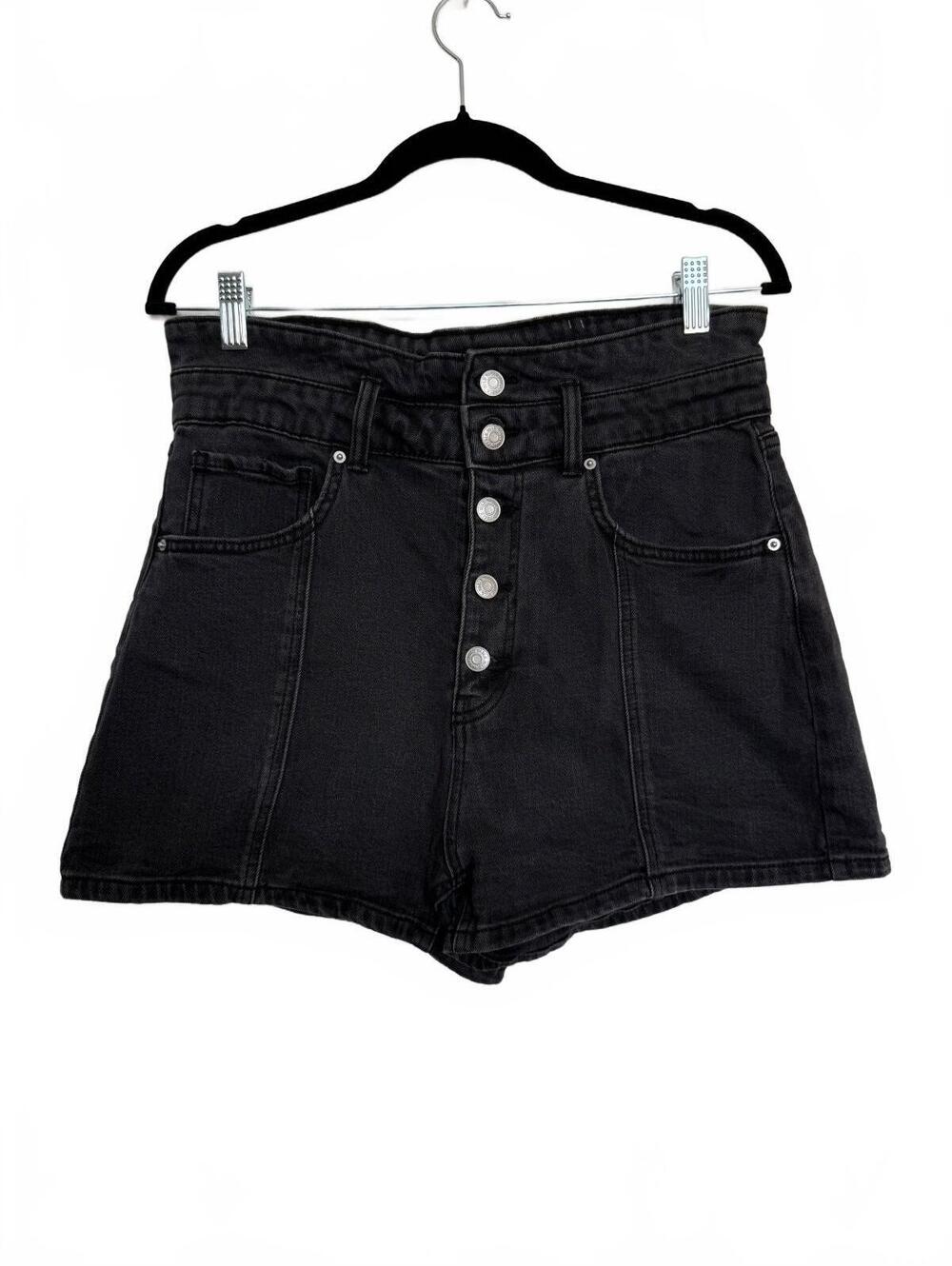 Wild Fable High-Rise Button Front Black Denim Shorts Size 10